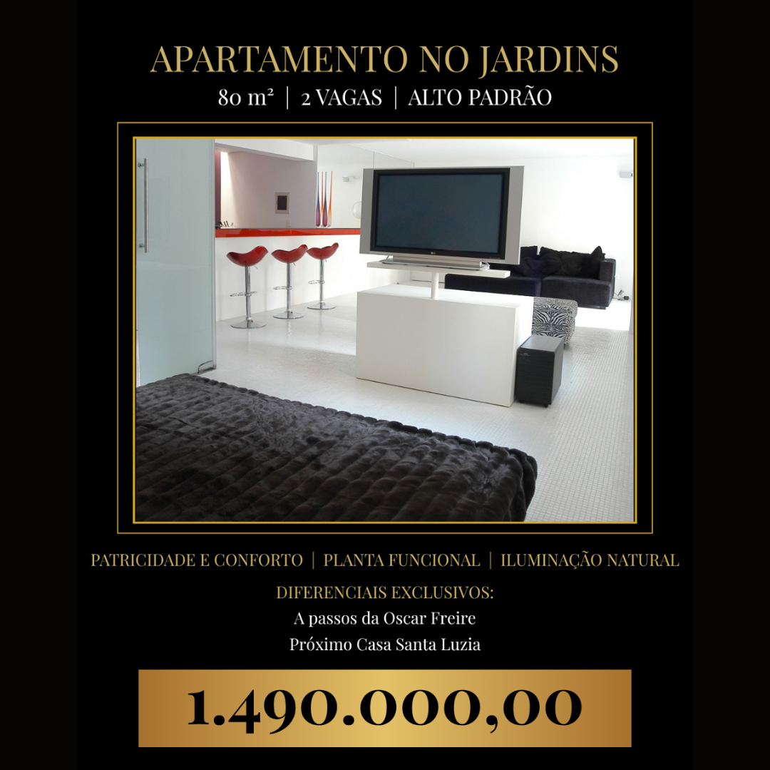 Apartamento no Jardins: 80m², 2 Vagas e Localização Privilegiada ao Lado da Oscar Freire