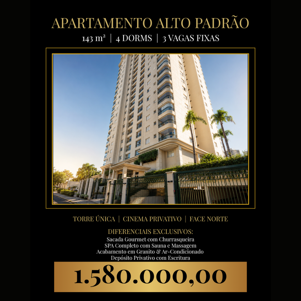 Apartamento Alto Padrão na Vila Augusta: 143m², 4 Dormitórios, 3 Vagas, SPA e Cinema Privativo